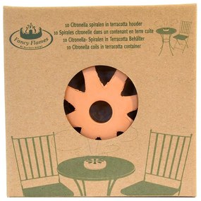 Szúnyogriasztó spirál terrakotta tartóban, 10 db-os
