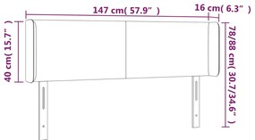 fehér műbőr szárnyas fejtámla 147x16x78/88 cm