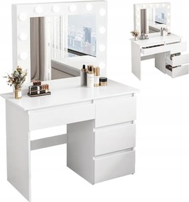 Smink Fésülködőasztal Kozmetikai Led Tükörrel Modern Loft 90 CM