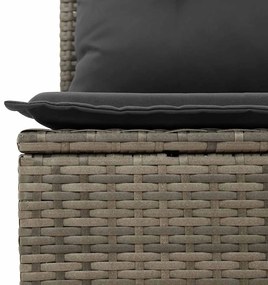 vidaXL 2 részes szürke polyrattan akácfa kerti ülőgarnitúra párnákkal