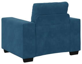 vidaXL Kanapé 3 pcs Kék Lábbal kevert anyag