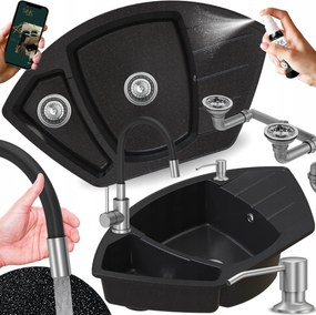 Konyhai sarok mosogató csepegtetővel Másfélrekeszes, csapteleppel