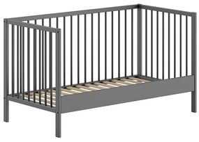 Antracitszürke borovi fenyő babaágy 70x140 cm DINO – Vipack