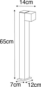 Okos álló kültéri lámpa fekete 65 cm IP44 WiFi-vel GU10 - Baleno