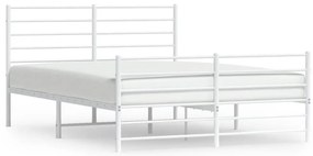fehér fém ágykeret fej- és lábtámlával 120x200 cm