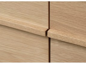 Natúr színű alacsony komód tölgyfa dekorral 75x140 cm Ponza – Unique Furniture