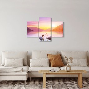 Szerelmes hattyúk képe (90x60 cm)