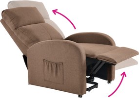 Állítható relaxációs fotel, világosbarna, NERIS