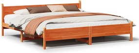 vidaXL viaszbarna tömör fenyőfa ágy matrac nélkül 200 x 200 cm