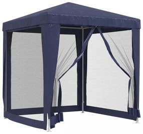 kék HDPE rendezvénysátor 4 hálós oldalfallal 2 x 2 m