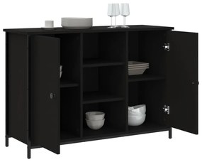fekete szerelt fa tálalószekrény 100 x 35 x 70 cm