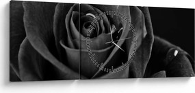 Kép - Bíborvörös rózsa (órával) (90x30 cm)