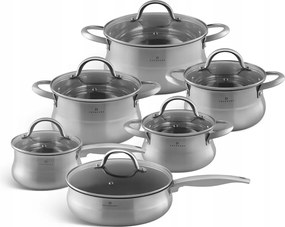 Edénykészlet Serpenyő Fedél Acél Edények 12 db-os Edenberg 2420