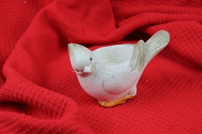 Krémszínű madár alakú gyertyatartó