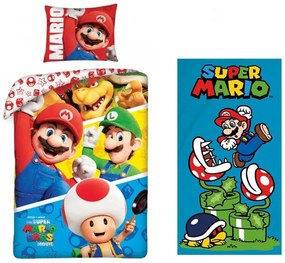 Super Mario felnőtt ágyneműhuzat és törölköző szett (Bros)