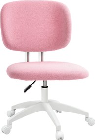 Vinsetto Irodai Szék, Ergonomikus Íróasztali Szék, Magasságban Állítható Számítógép Szék Karfa Nélkül, Forgószék Tanulószobába, Bársonyos, Rózsaszín |