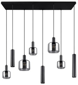 Fekete függőlámpa fém-üveg búrával Mataro – Trio