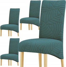 4 Db Székhuzat XL Ferde Huzat Nagy Jacquard Üveg Zöld