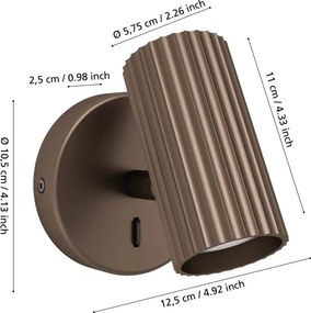 Eglo 902035 - Fali spotlámpa PORTILLO 1xGU10/5W/230V barna