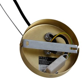 Art Deco függőlámpa arany színben, szivárványos üveggel, 50 cm, 8-as - Uvas