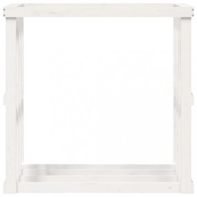 fehér tömör fenyőfa kültéri rönktároló 108 x 52 x 106 cm