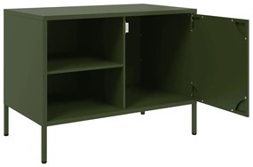 2 db olívazöld acél TV-szekrény 68 x 39 x 50,5 cm