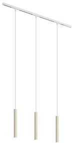 Modern sínrendszer 3 fehér és bézs függőlámpa - Slimline Keno