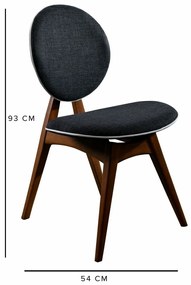 Touch Anthracite and Walnut étkezőszék, 2 db