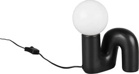 Fekete kerámia asztali lámpa (magasság 21,5 cm) Quinn – Reality