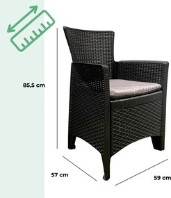 Kerti garnitúra FOREST, 3 részes, antracit színben I.P.A.E-Progarden