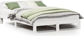 vidaXL fehér tömör fenyőfa ágy matrac nélkül 140x190 cm