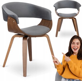 Hajlított Fa Konyhai Szék Étkező Nappaliba Szürke Dió Gary