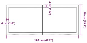 világosbarna kezelt tömör tölgyfa asztallap 120x50x(2-6) cm