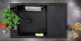 Magnetic gránit mosogató_nero_1 medence+csepegtető