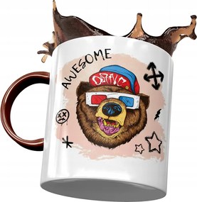 Bordó bögre macival Cuki mackó ajándék fényképes nyomtatással