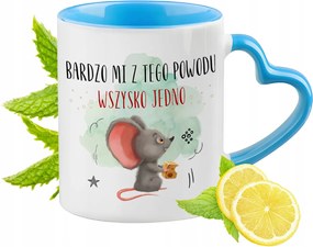 Egér Bögre Kék Szív Alakú Füllel Ajándék