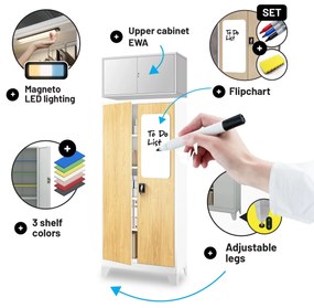 Iratszekrény fehér/arany tölgy: Eco Design JAN H