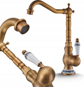 Mosdó Csaptelep Fürdőszoba Forgatható Asztali kifolyócső Magas Retro Arany