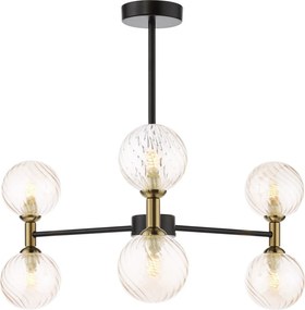 Dar Lighting modern mennyezeti lámpa takara matt fekete sárgaréz dartak0654-25