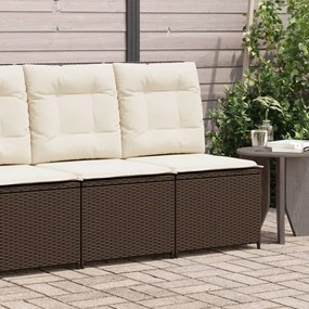barna polyrattan dönthető kerti kanapé párnákkal