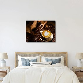 Üveg kép - Egy csésze kávé (70x50 cm)