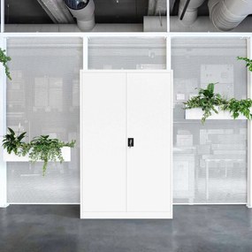 Fém iratszekrény JAN II, 1150 x 185 x 400 mm, fehér