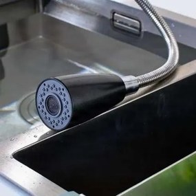 Mosogatócsaptelep EYN CA9422b kihúzható zuhanyfejjel, matt fekete felülettel, többféle részletszínnel