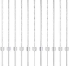 vidaXL Kerítésoszlop 11 pcs Ezüst 80 cm Acél