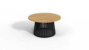 Abel dohányzóasztal 90 cm hikora tölgy – modern kerek dohányzóasztal a nappaliba