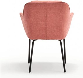 Rózsaszín kárpitozott karfás étkezőfotel Sadira – Teulat