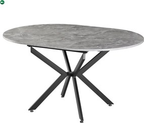 Kihúzható étkezőasztal, beton/fekete, 120x120-160x75 cm, ABERO TYP 2