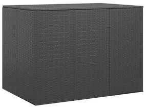 vidaXL fekete polyrattan kerti párnatartó doboz 145 x 100 x 103 cm