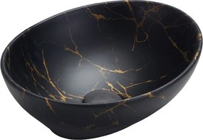 Mexen Elza 40 x 33 cm méretű pultra helyezhető mosdó, fekete kő - 21014098
