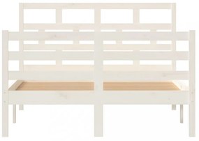 fehér tömör fenyőfa ágykeret 120x200 cm